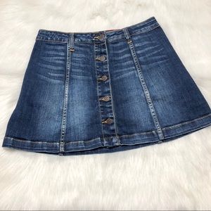 Denim Skirt Button Down Front